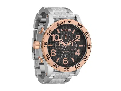 Nixon 51-30 Chrono Watches Silver/rose Gold/black: One Size In White