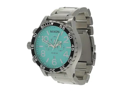 Nixon 51-30 Chrono Watches Silver/turquoise: One Size In Purple