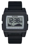 Nixon Base Tide Pro Digital Silicone Strap Watch, 42mm In Black/positive