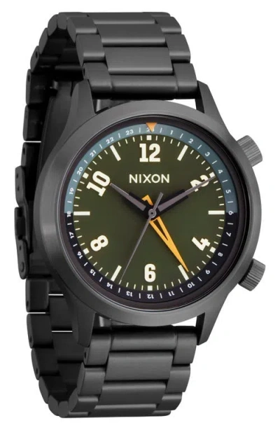 Nixon Drifter 40 Watch, 40mm In Gunmetal/kobu Green