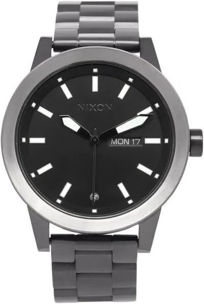 Pre-owned Nixon Brand  Spur All Black Stainless Steel Analog Mens Watch A263150-00