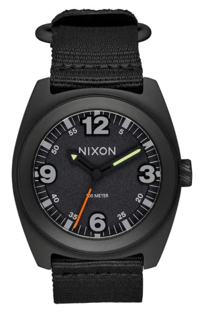 Nixon Clutch Webbing Strap Watch, 42mm In Black