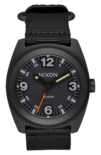 Nixon Clutch Webbing Strap Watch, 42mm In Black