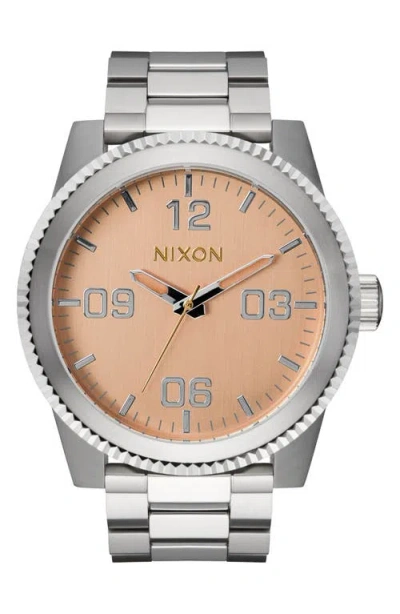 Nixon Corporal Bracelet Watch, 48mm In Silver
