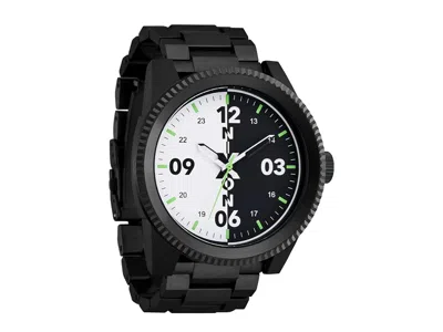 Nixon Corporal Stainless Steel Men's Watches Black/white/black, Stainless Steel/steel In Transparent