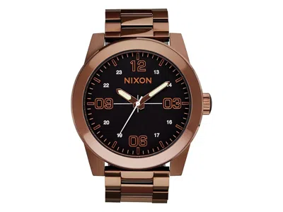 Nixon Corporal Stainless Steel Watches Chocolate/dark Roast: One Size In Brown
