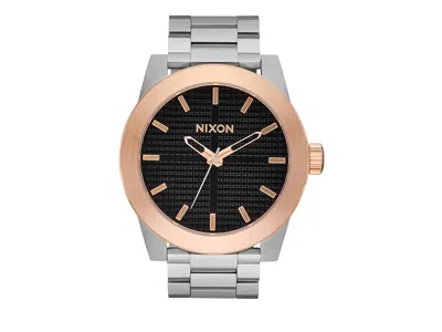 Nixon Corporal Stainless Steel Watches Silver/rose Gold/black: One Size In White