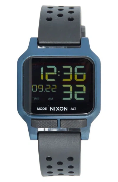 Nixon Heat Digital Rubber Strap Watch In Multi