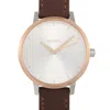 Nixon Kensington Leather 37mm Rose Gold Tone Stainless Steel Watch A108 2632 In Multi
