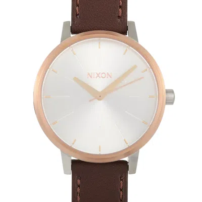 Nixon Kensington Leather 37mm Rose Gold Tone Stainless Steel Watch A108 2632 In Multi