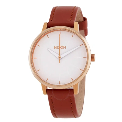 Nixon Kensington Quartz Silver Dial Ladies Watch A108-1045-00 In Brown / Gold Tone / Rose / Rose Gold Tone / Silver