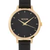 Nixon Medium Kensignton Leather 32mm Gold/black Stainless Steel Watch A1261-513 In Multi