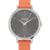 Nixon Medium Kensignton Leather 32mm Silver/black/red Stainless Steel Watch A1261-2958 In Multi