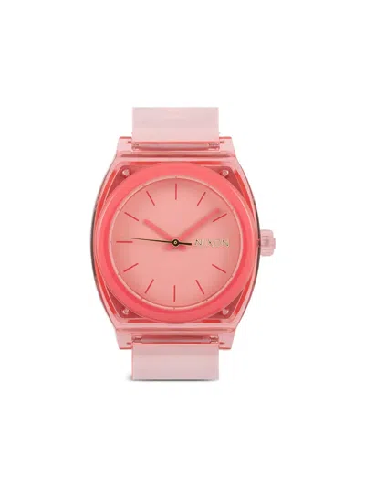 Pre-owned Nixon Medium Time Teller 31mm In Pink