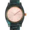 Nixon Medium Time Teller Aqua Acetate 31mm Watch A1214 2930 In Multi