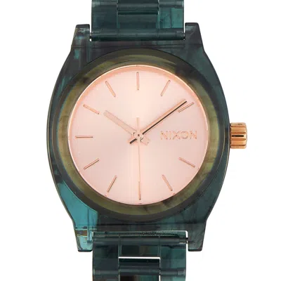 Nixon Medium Time Teller Aqua Acetate 31mm Watch A1214 2930 In Multi