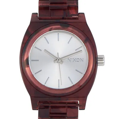 Nixon Medium Time Teller Red Acetate 31mm Watch A1214 200 In Brown