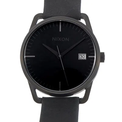 Nixon Mellor Automatic 38 Mm All Black Stainless Steel And Leather Watch A199 001 In Gray