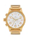 Nixon Men's 51-30 Chrono Water Resistant Watch In Gold/white In Gold