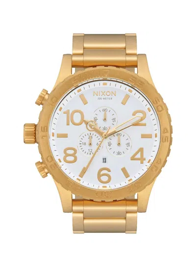 Nixon Men's 51-30 Chrono Water Resistant Watch In Gold/white