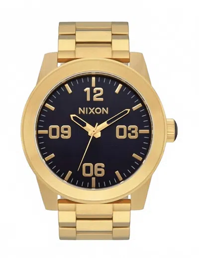 Nixon Men's Corporal Stainless Steel Watch In Gold Indigo