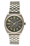 Nixon Nirvana Time Teller Bracelet Watch, 37mm In Silver Nirvana Smiley Face