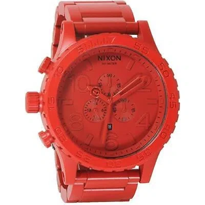 Pre-owned Nixon 51-30 Chrono Quartz Men's Chrono Watch A083-191 Red