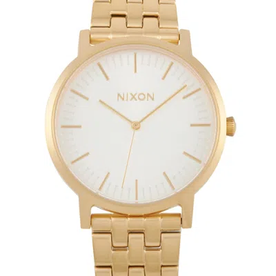 Nixon Porter 40mm All Gold/white Sunray Stainless Steel Watch A1057-2443 In Multi