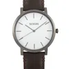 Nixon Porter Leather 40 Mm Stainless Steel Watch A1058 2368 In Multi