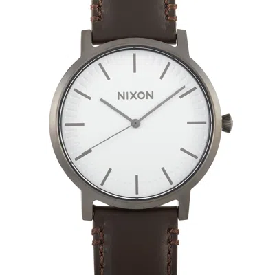 Nixon Porter Leather 40 Mm Stainless Steel Watch A1058 2368 In Multi