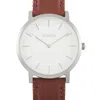Nixon Porter Leather Silver/brown 40mm Stainless Steel Watch A1058-1113 In Multi