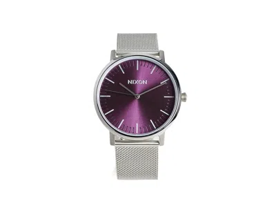 Nixon Porter Milanese Men's Watches Silver/purple Sunray, Stainless Steel