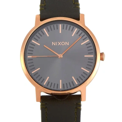 Nixon Porter Quartz Grey Dial Men's Watch A1058-2441-00 In Black