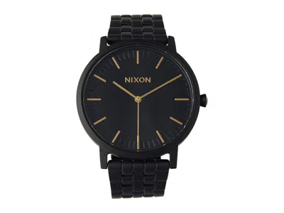 Nixon Porter Watches All Black/gold: One Size In Purple