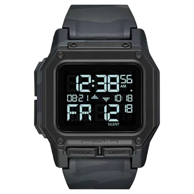 Pre-owned Nixon Regulus Men's Digital Watch Quartz Camouflage Black Resin Silicone Band