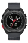 Nixon Ripley Ana-digi Silicone Strap Watch, 47mm In Black