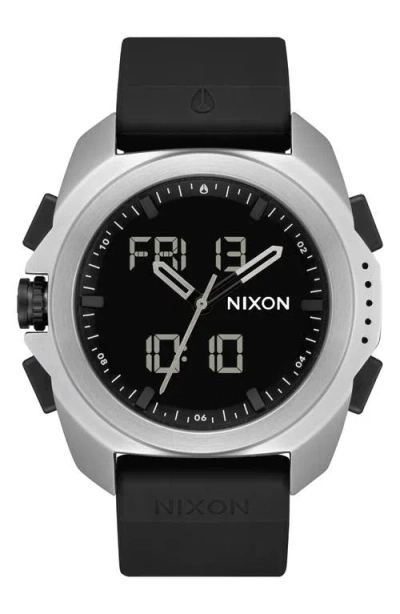 Nixon Ripley Ana-digi Silicone Strap Watch, 47mm In Surplus/black