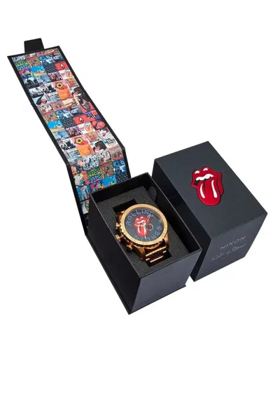 Pre-owned Nixon Rolling Stones Watch 51-30 Gold/black A1355-513-00