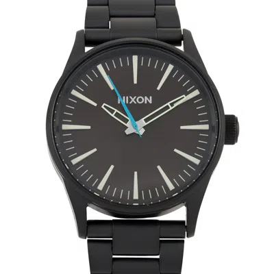 Nixon Sentry 38 Stainless Steel All Black / Brown Watch A450-7121
