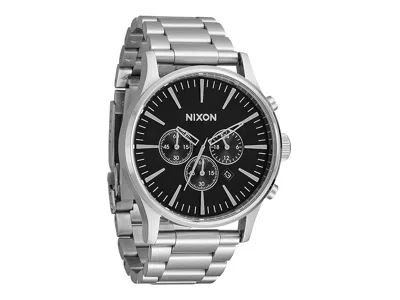 Nixon Sentry Chrono Chronograph Watches Black: One Size In Pink