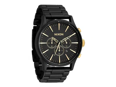 Nixon Sentry Chrono Chronograph Watches Matte Black/gold: One Size