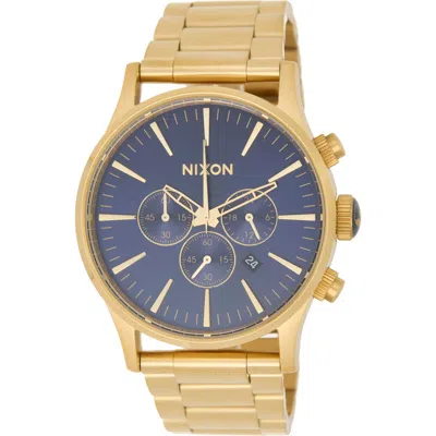 Nixon Sentry Chronograph Bracelet Watch, 42mm In Gold