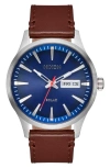 Nixon Sentry Solar Leather Strap Watch, 40mm In Multi