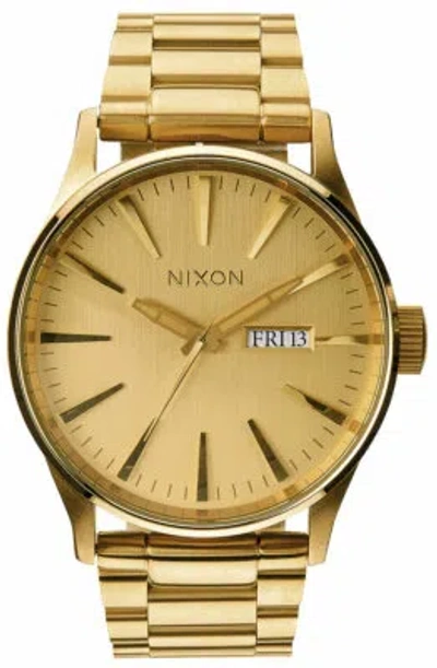 Pre-owned Nixon Sentry Ss Watch - All Gold -