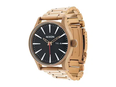Nixon Sentry Ss Watches Bronze/black: One Size In Gold