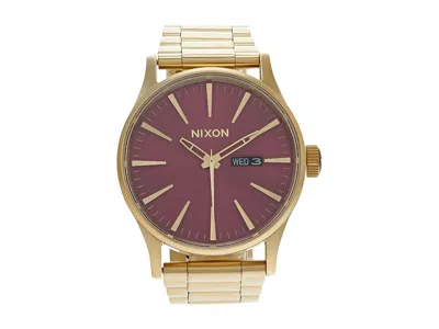 Nixon Sentry Ss Watches Oxblood Sunray/gold: One Size In Pattern