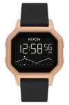 Nixon Siren Digital Watch, 36mm In Black/rose Gold