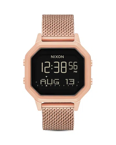 Nixon Siren Milanese All-black Mesh Bracelet Watch, 36mm In Gold