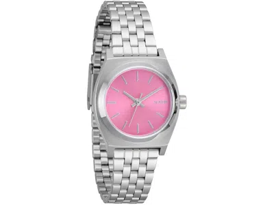Nixon Small Time Teller Analog Watches Silver/pink: One Size In Metallic