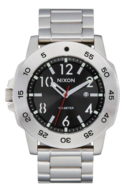Nixon Smyth 44 Bracelet Watch, 44mm In Silver/black